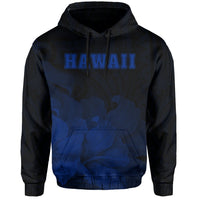 Tropic Hibiscus Seal of Hawaii Hoodie Blue - Polynesian Pride