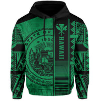 Polynesian Seal of Hawaii Hoodie Green NRP Style - Polynesian Pride