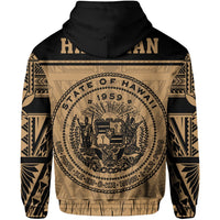 Polynesian Seal of Hawaii Hoodie Gold NRP Style - Polynesian Pride