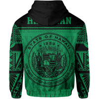 Polynesian Seal of Hawaii Hoodie Green NRP Style - Polynesian Pride