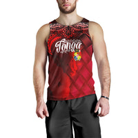 Tonga Polynesian Men Tank Top - Tonga Coat Of Arms With Lauhala Tribal Pattern - Polynesian Pride