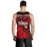 Tonga Polynesian Men Tank Top - Tonga Coat Of Arms With Lauhala Tribal Pattern - Polynesian Pride