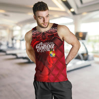 Tonga Polynesian Men Tank Top - Tonga Coat Of Arms With Lauhala Tribal Pattern - Polynesian Pride