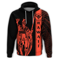 Kanaka Map King Orange Hoodie Edgar Style - Polynesian Pride