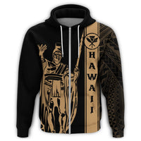 Kanaka Map King Gold Zipper Hoodie Edgar Style - Polynesian Pride