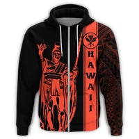 Kanaka Map King Orange Zipper Hoodie Edgar Style - Polynesian Pride