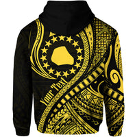 Custom Mangaia Cook Islands Hoodie Gold Polynesian Wave Style LT9 - Polynesian Pride