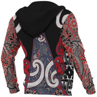 Maori Rugby Zip Hoodie Mangu - Polynesian Pride