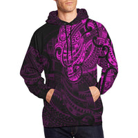 Maori Tattoo Style All Over Hoodie Pink Version - Polynesian Pride