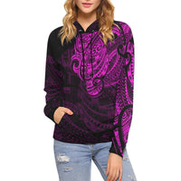 Maori Tattoo Style All Over Hoodie Pink Version - Polynesian Pride