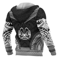 Marquesas Islands Polynesian Chief Custom Zip up Hoodie Black Version - Polynesian Pride