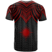 Marshall Islands Custom T Shirt Polynesian Armor Style Red - Polynesian Pride