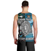 (Custom Personalised) New Zealand Maori Aotearoa Fiji Tapa Together Men Tank Top - Paua Shell, Custom Text And Number LT8 - Polynesian Pride