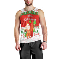 (Custom Personalised) Hawaii Christmas Men Tank Top Santa Claus Surfing Simple Style - White LT8 - Polynesian Pride