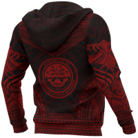 Micronesia Polynesian Chief Hoodie Red Version - Polynesian Pride