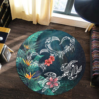 Hawaii Turtle Tropical Round Carpet - Heart Polynesian - AH - Polynesian Pride
