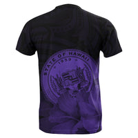 Hawaii State Hibiscus Violet Polynesian T Shirt Floral Style - Polynesian Pride