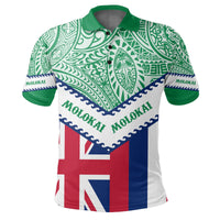 Hawaii Flag Molokai Polo Shirt Green Mit Style - Polynesian Pride