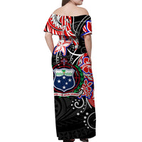 Samoa Off Shoulder Long Dress Be Unique Black LT13 - Polynesian Pride