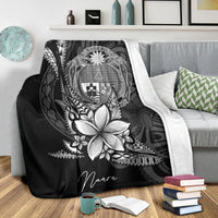 Nauru Premium Blanket - Fish With Plumeria Flowers Style - Polynesian Pride
