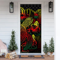 New Caledonia Door Cover Turtle Hibiscus Reggae - Polynesian Pride