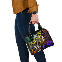 Niue Custom Personalised Shoulder Handbag - Rainbow Polynesian Pattern - Polynesian Pride