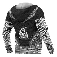 Norfolk Island Polynesian Chief Custom Zip up Hoodie Black Version - Polynesian Pride