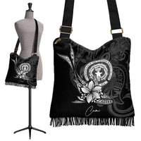 Northern Mariana Islands Boho Handbag - Fish With Plumeria Flowers Style - Polynesian Pride