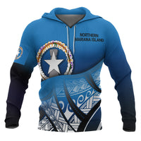 Northern Mariana Island Coat of rms Hoodie Polynesian Pattern Unisex Blue - Polynesian Pride