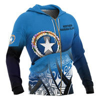 Northern Mariana Island Coat of Arms Zip up Hoodie Polynesian Pattern - Polynesian Pride