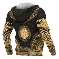 Northern Mariana Island Polynesian Chief Custom Hoodie Gold Version - Polynesian Pride
