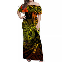 (Custom Personalised) Papua New Guinea Off Shoulder Long Dress Raggiana Birds Of Paradise Special 01 LT13 Women Art - Polynesian Pride