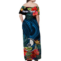 Custom Yap State Matching Dress and Hawaiian Shirt Polynesian Hibiscus Flowers LT14 - Polynesian Pride