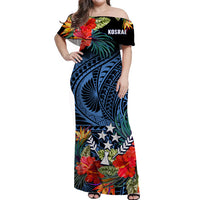 Kosrae State Matching Dress and Hawaiian Shirt Polynesian Hibiscus Flowers LT14 - Polynesian Pride