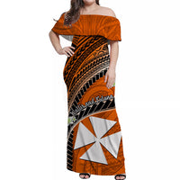 Custom Wallis And Futuna Matching Dress and Hawaiian Shirt Plumeria Flowers with Orange Polynesian Pattern LT14 - Polynesian Pride