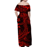 Polynesian Matching Dress and Hawaiian Shirt Red Hawaiian Tribal Hammerhead Shark LT14 - Polynesian Pride