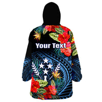 (Custom Personalised) Kosrae State Wearable Blanket Hoodie FSM Hibiscus Flowers Mix Polynesian LT14 - Polynesian Pride