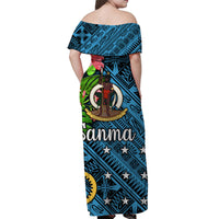 Vanuatu Sanma Off Shoulder Long Dress Independence Be Proud LT8 - Polynesian Pride