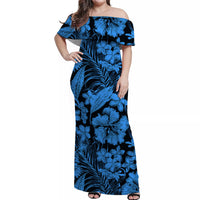 Matching Couple Hawaiian Outfits Polynesian Matching Tropical Outfits For Couples Blue LT6 - Polynesian Pride