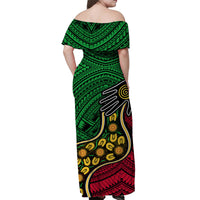 Vanuatu Mix Aboriginal Off Shoulder Long Dress LT6 - Polynesian Pride