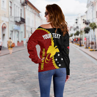 Personalised Papua New Guinea Off Shoulder Sweater 47th Independence Anniversary - Motu Revareva LT7 - Polynesian Pride