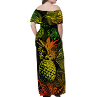 Hawaii Pineapple Polynesian Matching Dress and Hawaiian Shirt Matching Couples Outfit Unique Style Reggae LT8 - Polynesian Pride
