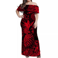 Hawaii Pineapple Polynesian Matching Dress and Hawaiian Shirt Matching Couples Outfit Unique Style Red LT8 - Polynesian Pride