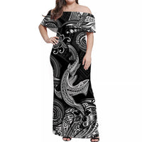 Hawaii Angry Shark Polynesian Matching Dress and Hawaiian Shirt Matching Couples Outfit Unique Style Black LT8 - Polynesian Pride