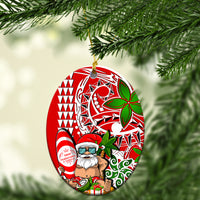 Hawaii Mele Kalikimaka Santa Claus Beach Ornament LT6 - Polynesian Pride