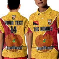 (Custom Text and Number) The Kumuls PNG Polo Shirt KID Papua New Guinea Polynesian Dynamic Style LT14 Kid Yellow - Polynesian Pride