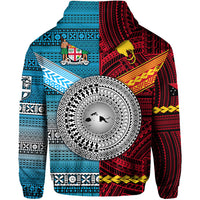 Papua New Guinea Fiji Zip Hoodie Polynesian Tapa Together Bright Color LT8 - Polynesian Pride