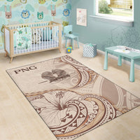 Papua New Guinea Area Rug - Hibiscus Flowers Vintage Style - Polynesian Pride