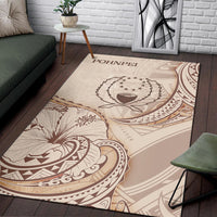 Pohnpei Area Rug - Hibiscus Flowers Vintage Style - Polynesian Pride