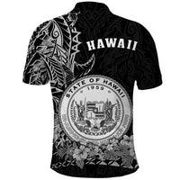 Hawaiian Polynesian Polo Shirt White Seal of Hawaii LT13 - Polynesian Pride